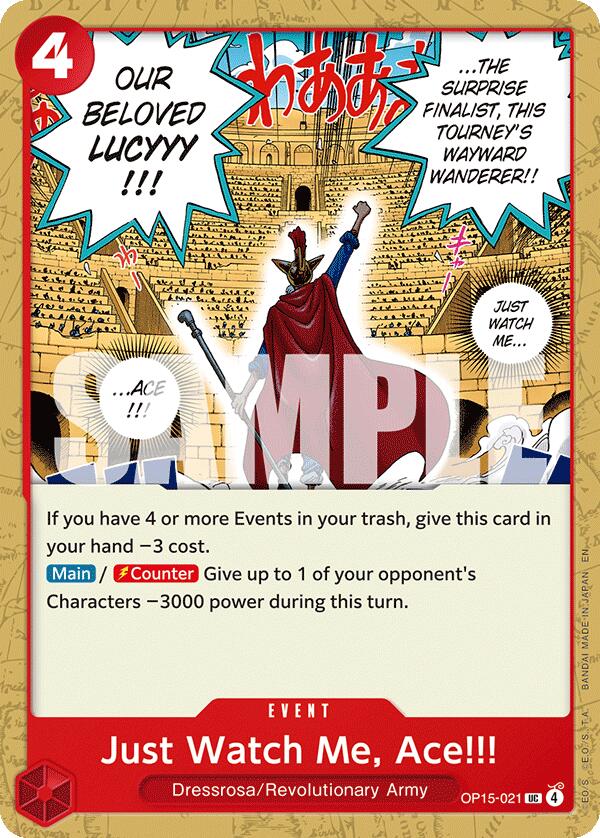 Just Watch Me, Ace!!! OP15-021 [ Inglese / Giapponese / Francese / Cinese Semplificato ]