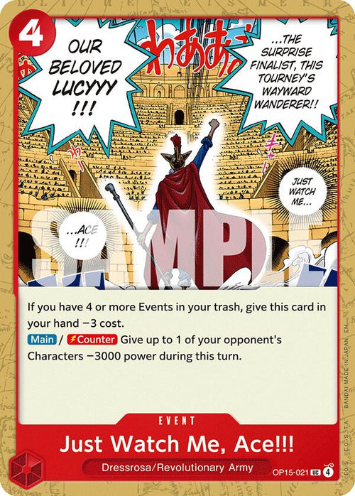 Just Watch Me, Ace!!! OP15-021 [ Inglese / Giapponese / Francese / Cinese Semplificato ]