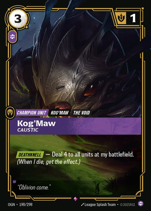 Kog'Maw - Caustic (RARE) [ Inglese / Cinese Semplificato ]