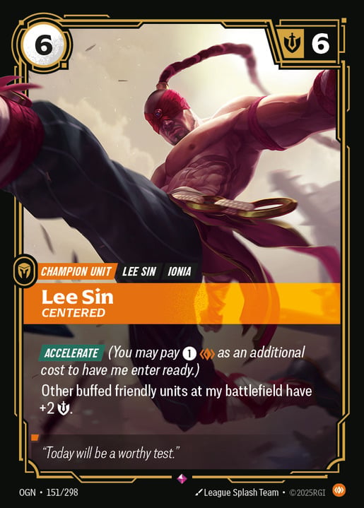 Lee Sin - Centered (RARE) [ Inglese / Cinese Semplificato ]