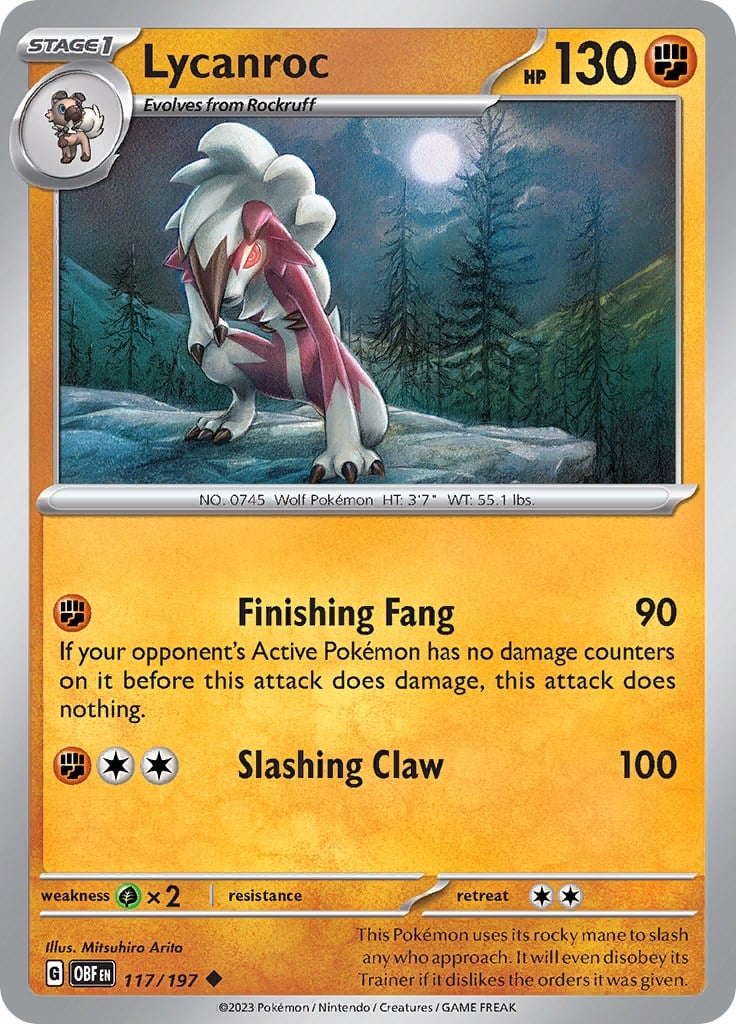 Lycanroc - Ossidiana Infuocata 117/197 [ Italiano ]