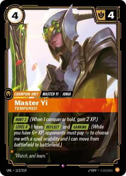 Master Yi -Tempered (RARE) [ Inglese / Cinese Semplificato ]