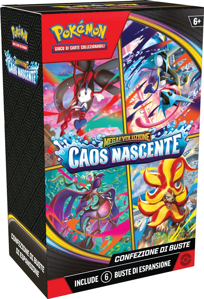 Pokémon GCC Megaevoluzione: Caos Nascente - Bundle 6 Buste ITA | Mega Pyroar ex