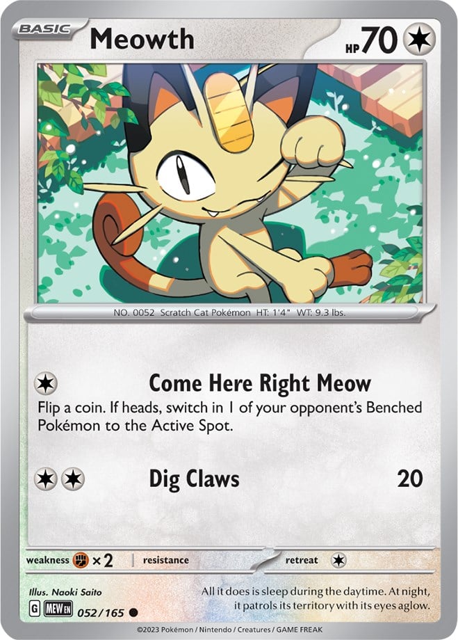 Meowth - 151 052/165 [ Italiano / Inglese ]