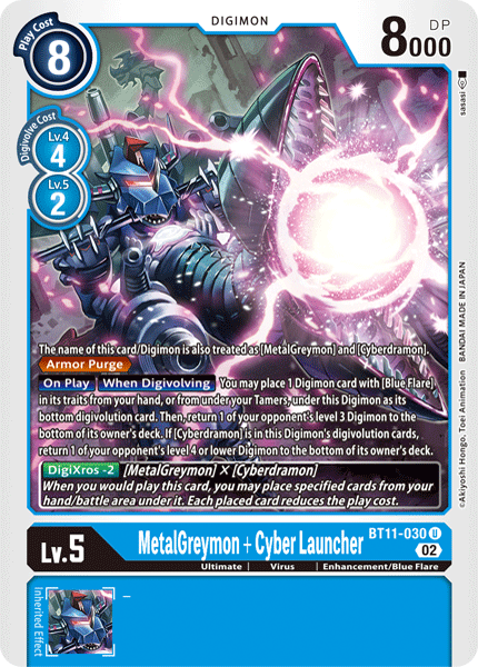 MetalGreymon + Cyber Launcher BT11-030 [ Inglese / Giapponese ]
