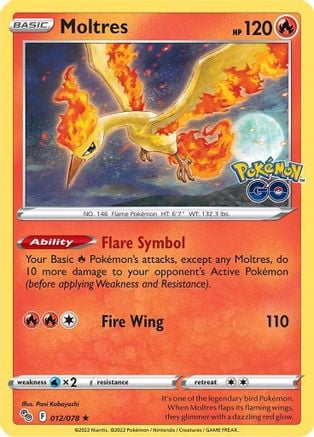 Moltres - Pokémon GO 012/078 [ Italiano / Inglese ]