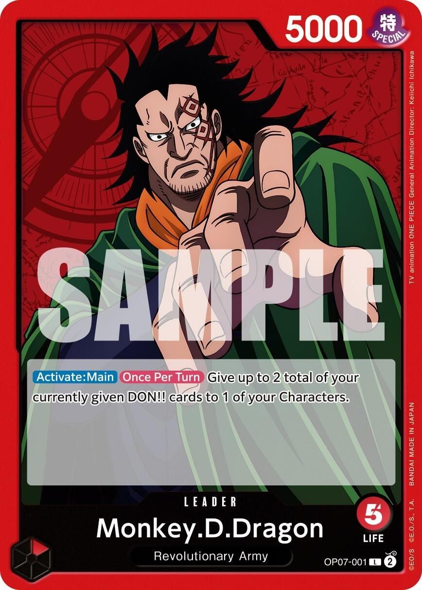 Monkey D Dragon OP07-001 [ Inglese / Giapponese / Francese / Cinese Semplificato ]