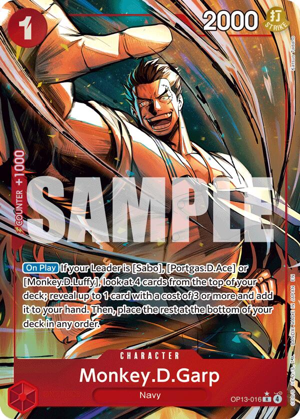 Monkey. D. Garp OP13-016 [ Inglese / Giapponese / Francese / Cinese Semplificato ]