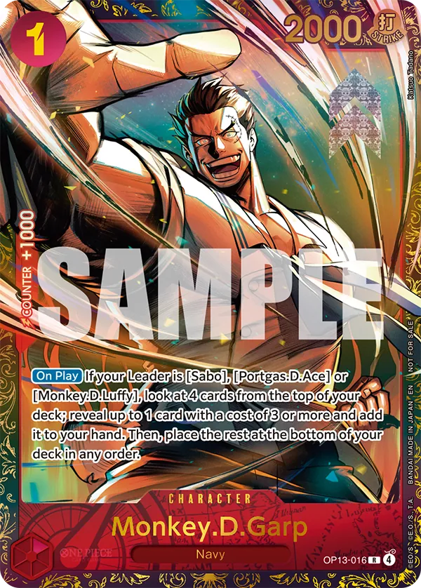 Monkey. D. Garp OP13-016 [ Inglese / Giapponese / Francese / Cinese Semplificato ]