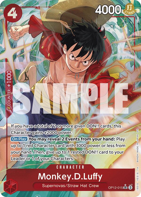 Monkey D Luffy OP12-015 [ Inglese / Giapponese / Francese / Cinese Semplificato ]