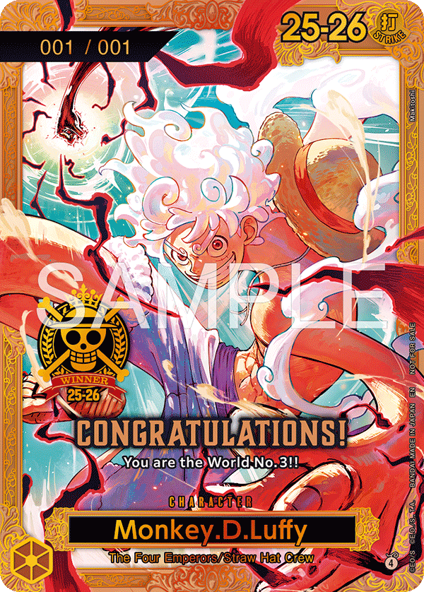 Monkey. D. Luffy 000 CHAMPIONSHIPS PROMO-000 [ Inglese / Giapponese / Francese / Cinese Semplificato ]