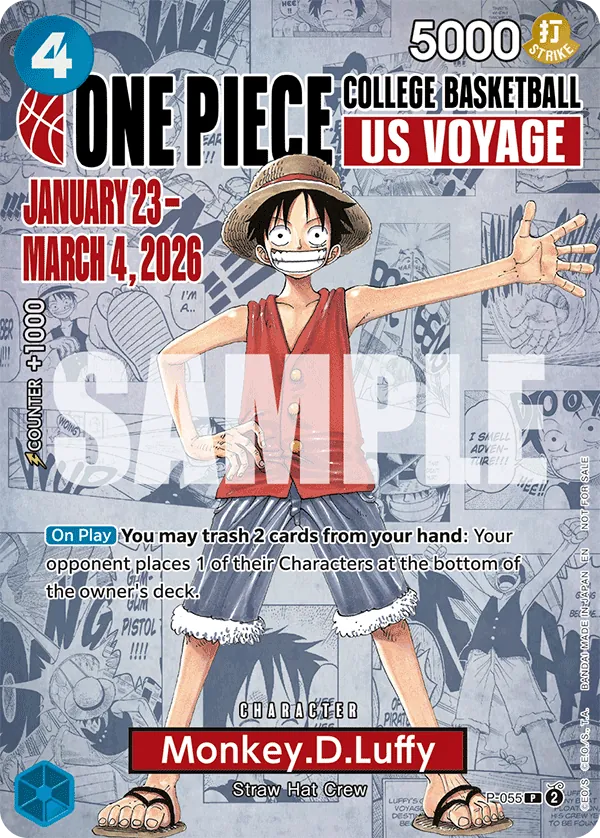 Monkey. D. Luffy P-055 [ Inglese / Giapponese / Francese / Cinese Semplificato ]
