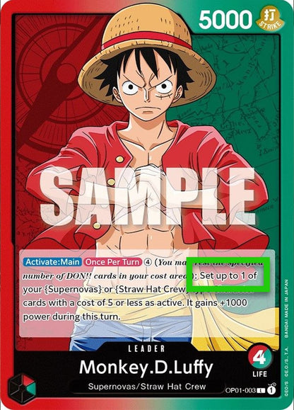Monkey D Luffy OP01-003 [ Inglese / Giapponese / Francese / Cinese Semplificato ]
