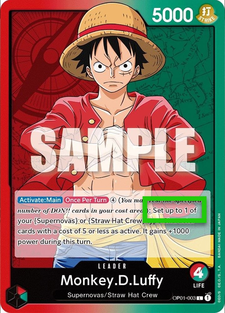 Monkey D Luffy OP01-003 [ Inglese / Giapponese / Francese / Cinese Semplificato ]