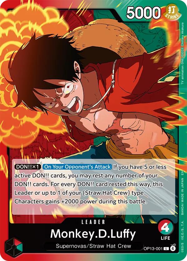 Monkey D Luffy OP13-001 [ Inglese / Giapponese / Francese / Cinese Semplificato ]