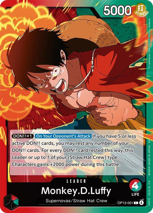 Monkey. D. Luffy OP13-001 [ Inglese / Giapponese / Francese / Cinese Semplificato ]