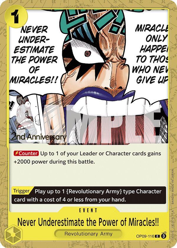 Never Underestimate the Power of Miracles!! OP09-116 [ Inglese / Giapponese / Francese / Cinese Semplificato ]