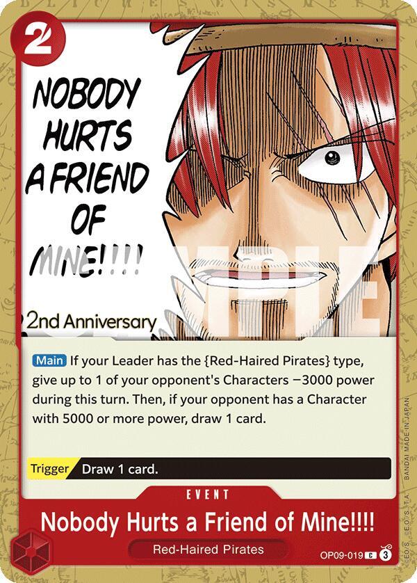 Nobody Hurts a Friend of Mine!!!! OP09-019 [ Inglese / Giapponese / Francese / Cinese Semplificato ]