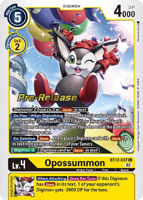 Opossummon BT12-037 [ Inglese / Giapponese ]