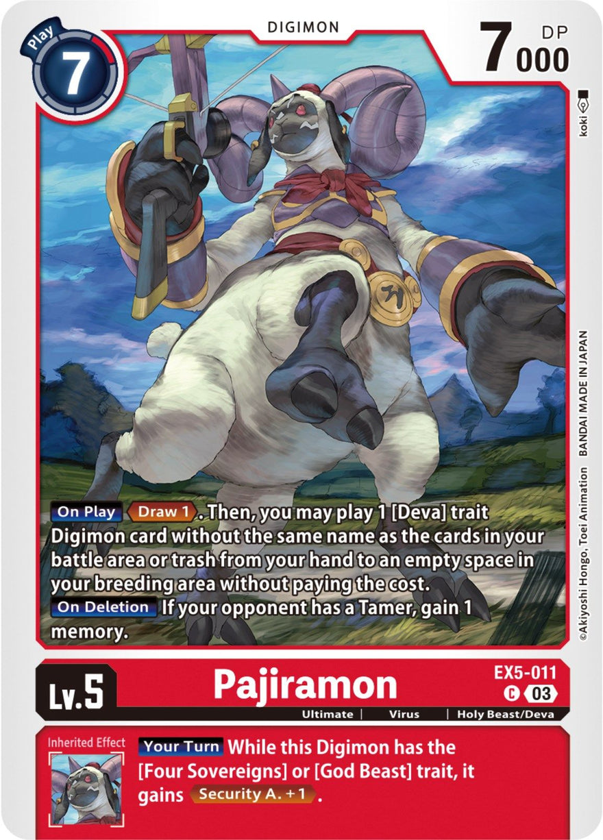 Pajiramon EX5-011 [ Inglese / Giapponese ]