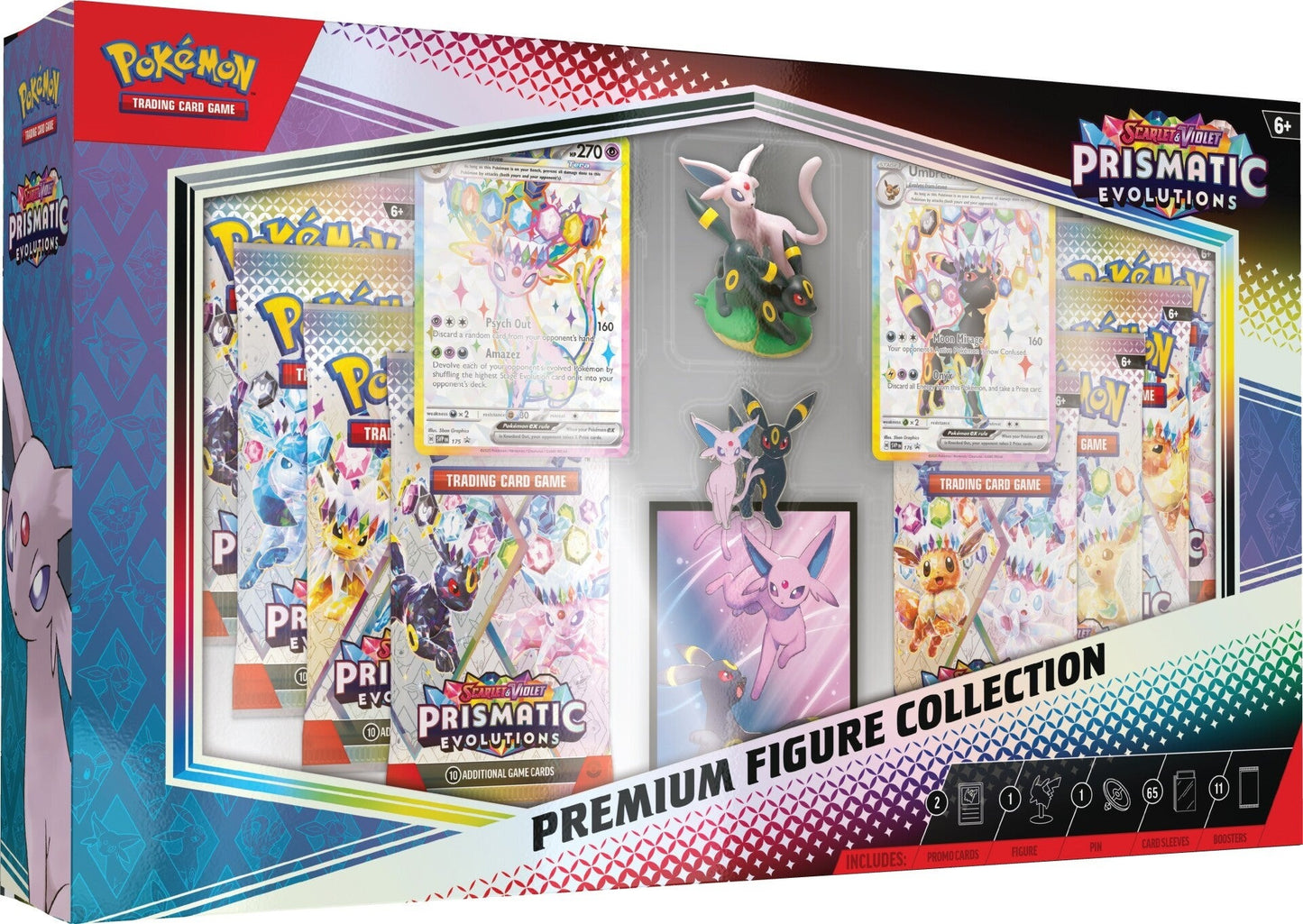 Pokemon Collezione Premium Evoluzioni Prismatiche con Statuina Espeon e Umbreon ITA
