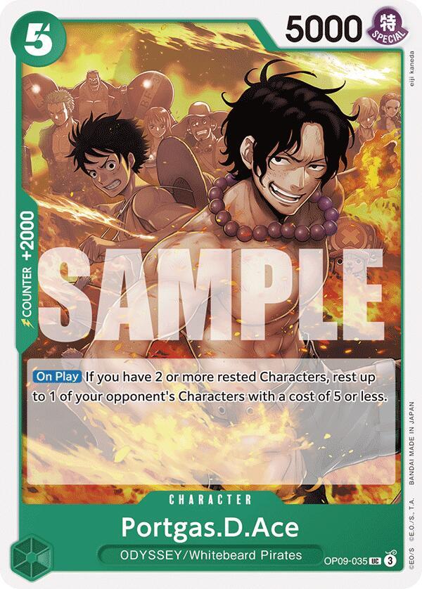 Portgas. D. Ace OP09-035 [ Inglese / Giapponese / Francese / Cinese Semplificato ]