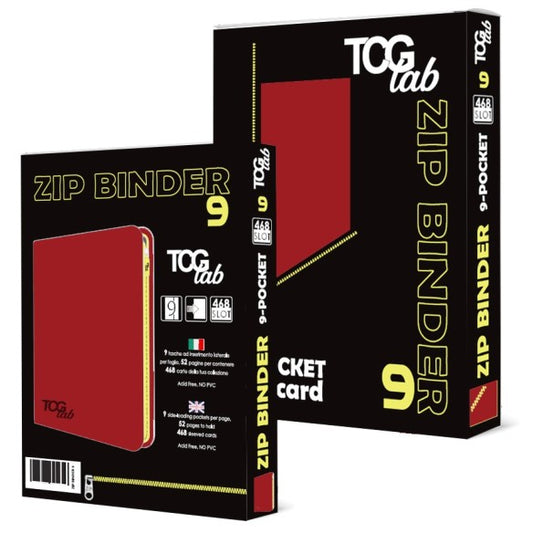 TCG LAB Zip Binder 9 Pocket Rosso - Zip Gialla | Raccoglitore 468 Slot