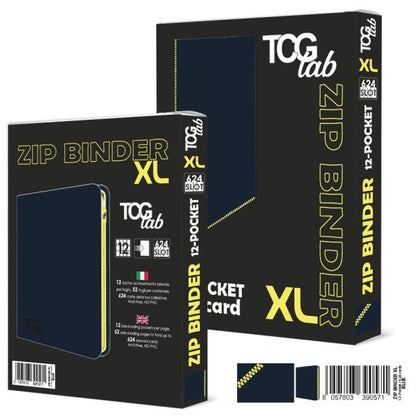 TCG LAB Zip Binder XL 12-Pocket Blue con Zip Gialla – Raccoglitore Extra Large (624 Slot)