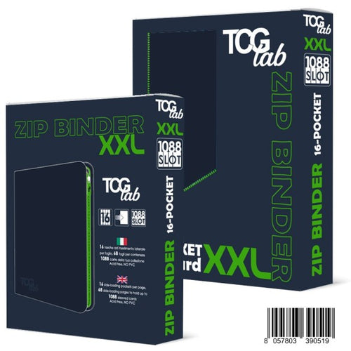 TcgLab Zip Binder XXL 16 Tasche 1088 Slot Blu / Zip Verde - Raccoglitore Porta Carte TCG