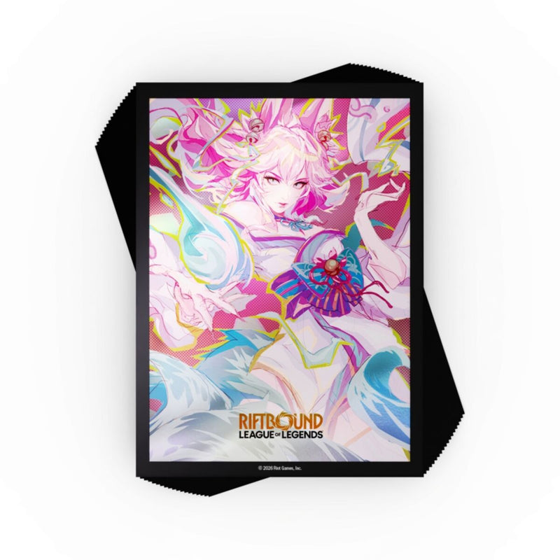 Riftbound League of Legends TCG Sleeves Spirit Blossom Ahri Spiritforged 100 Bustine Deck Protector