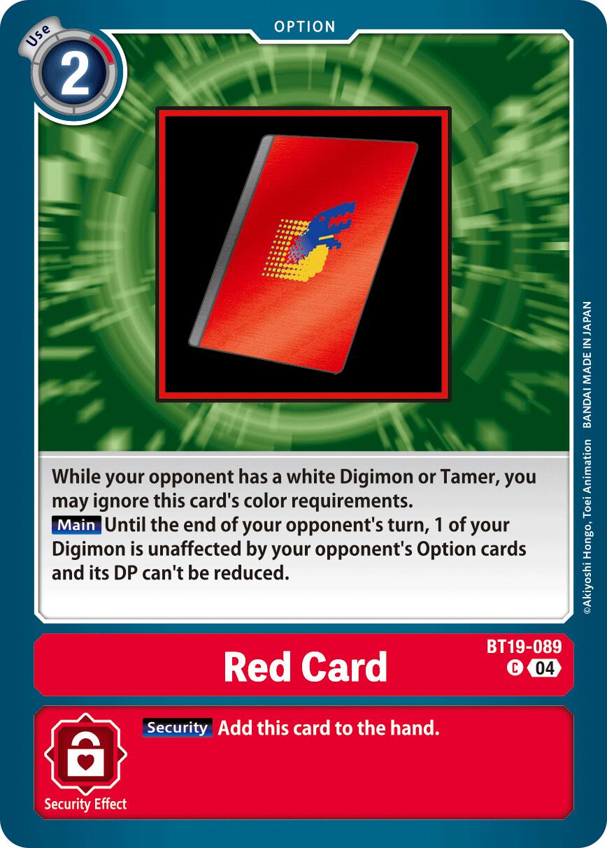 Red Card BT19-089 [ Inglese / Giapponese ]