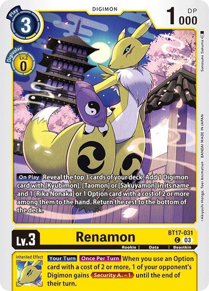 Renamon BT17-031 [ Inglese / Giapponese ]