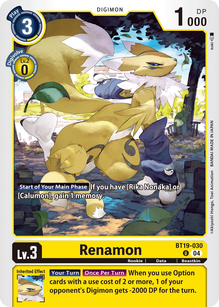 Renamon BT19-030 [ Inglese / Giapponese ]