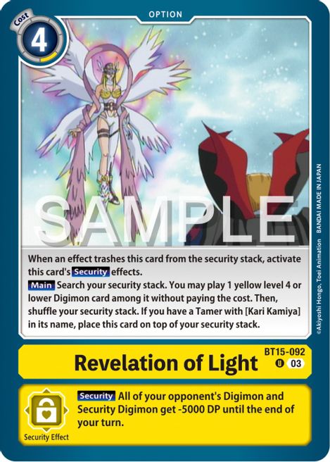 Revelation of Light BT15-092 [ Inglese / Giapponese ]
