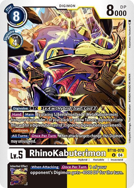 RhinoKabuterimon BT18-070 [ Inglese / Giapponese ]