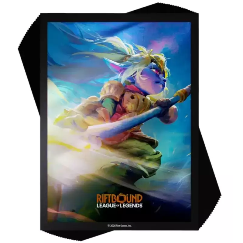 Riftbound League of Legends Unleashed Poppy Art Sleeves 100 Bustine Protettive Standard 66x91mm