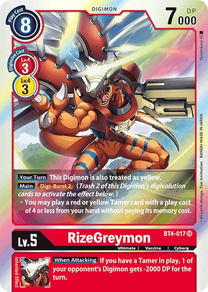 RizeGreymon BT4-017 [ Inglese / Giapponese ]