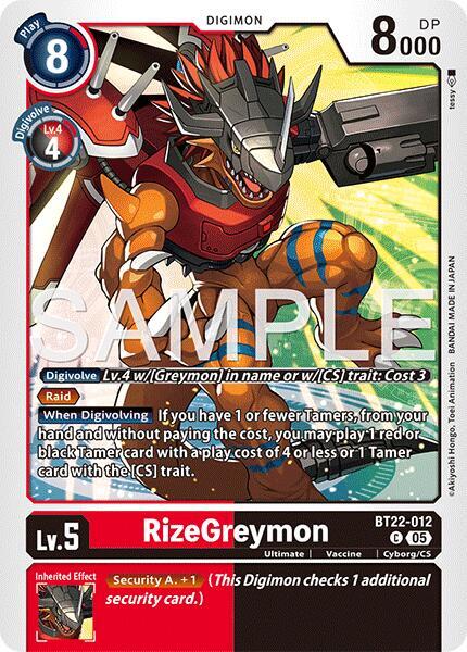RizeGreymon BT22-012 [ Inglese / Giapponese ]