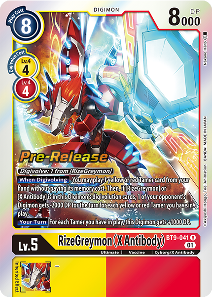 RizeGreymon (X Antibody) BT9-041 [ Inglese / Giapponese ]