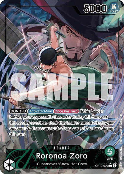 Roronoa Zoro OP12-020 [ Inglese / Giapponese / Francese / Cinese Semplificato ]