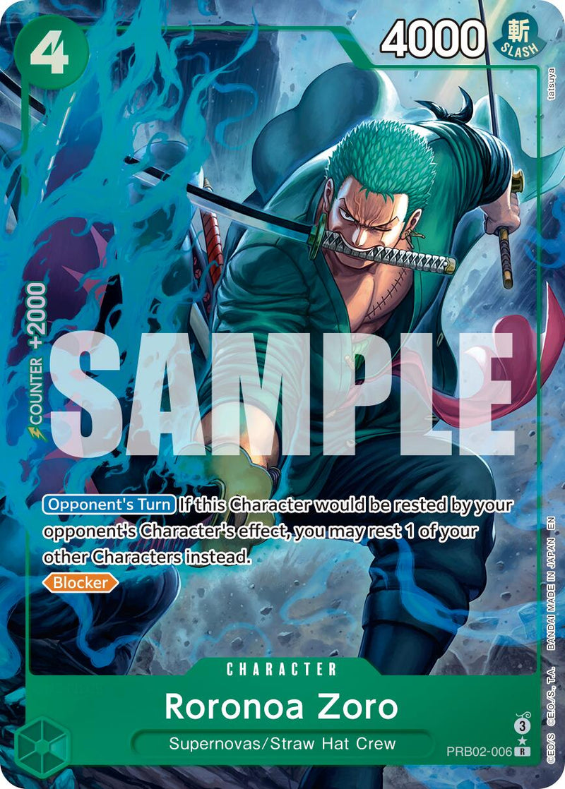 Roronoa Zoro PRB02-006 [ Inglese / Giapponese / Francese / Cinese Semplificato ]