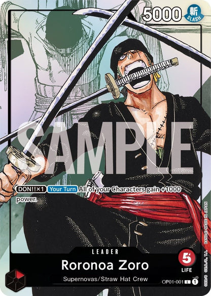 Roronoa Zoro OP01-001 [ Inglese / Giapponese / Francese / Cinese Semplificato ]