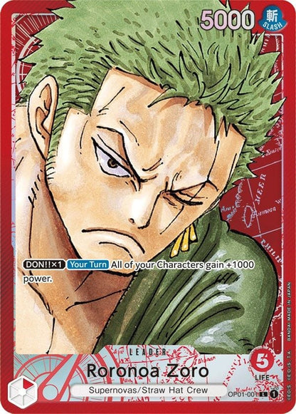 Roronoa Zoro OP01-001 [ Inglese / Giapponese / Francese / Cinese Semplificato ]