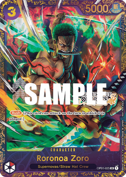 Roronoa Zoro OP01-025 [ Inglese / Giapponese / Francese / Cinese Semplificato ]