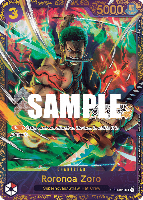 Roronoa Zoro OP01-025 [ Inglese / Giapponese / Francese / Cinese Semplificato ]