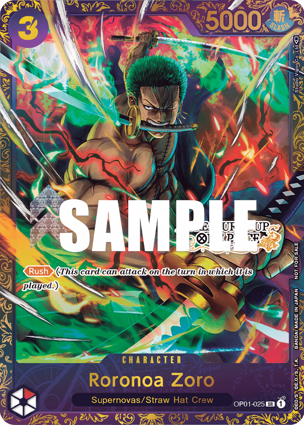 Roronoa Zoro OP01-025 [ Inglese / Giapponese / Francese / Cinese Semplificato ]