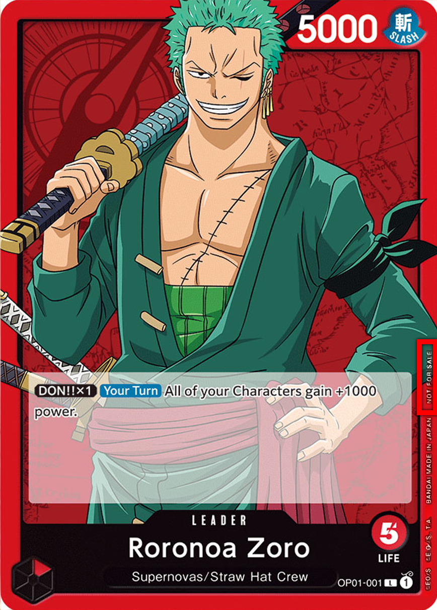Roronoa Zoro OP01-001 [ Inglese / Giapponese / Francese / Cinese Semplificato ]