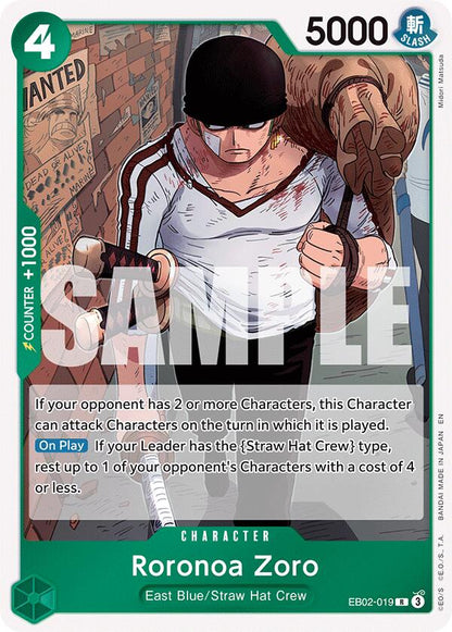 Roronoa Zoro EB02-019 [ Inglese / Giapponese / Francese / Cinese Semplificato ]