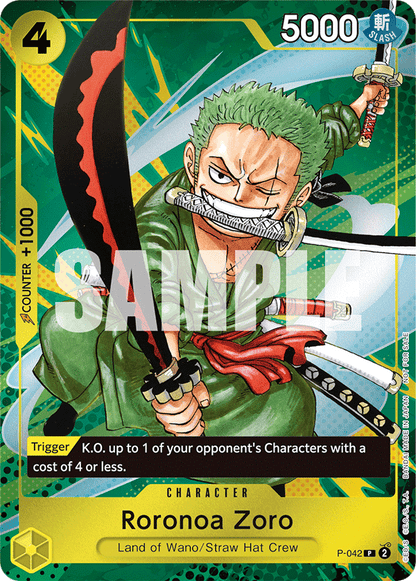 Roronoa Zoro P-042 [ Inglese / Giapponese / Francese / Cinese Semplificato ]