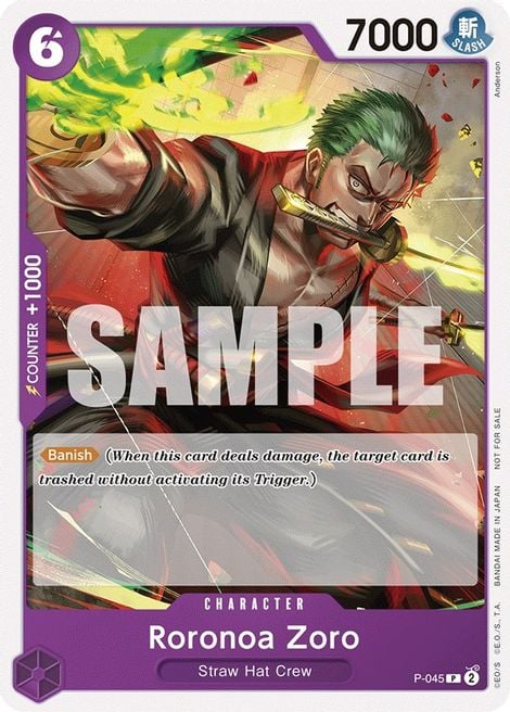 Roronoa Zoro P-045 [ Inglese / Giapponese / Francese / Cinese Semplificato ]